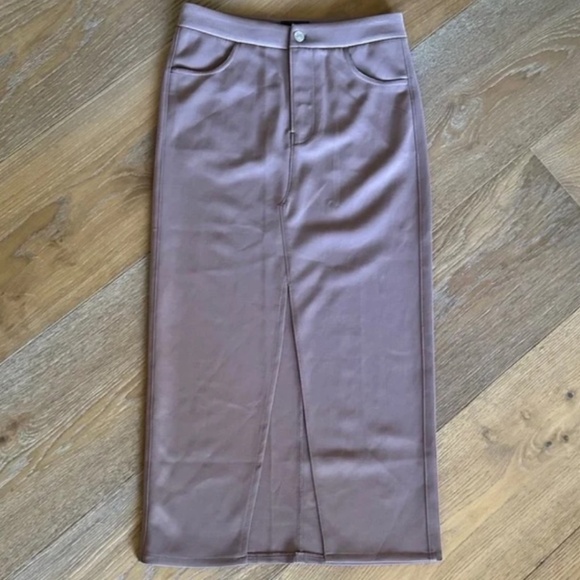 HUDSON Reconstructed Skirt in Deep Taupe - Picture 2 of 11